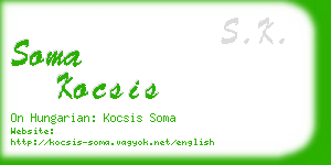 soma kocsis business card